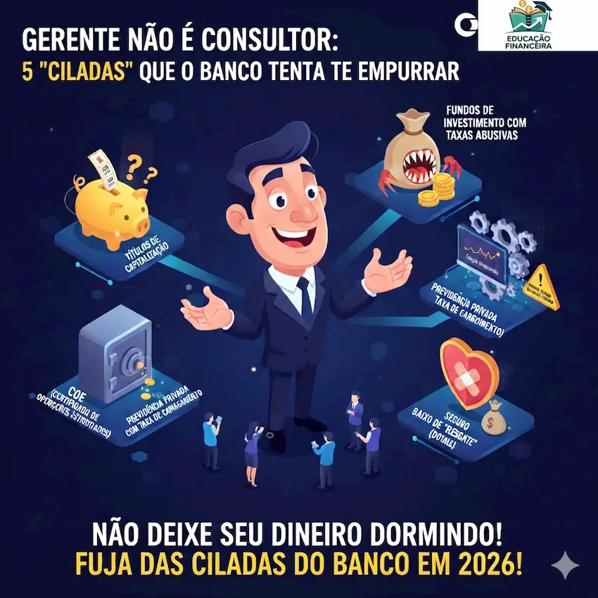 Gerente não é Consultor: 5 Ciladas que o Banco Tenta te Empurrar Gerente não é Consultor: 5 Ciladas que o Banco Tenta te Empurrar